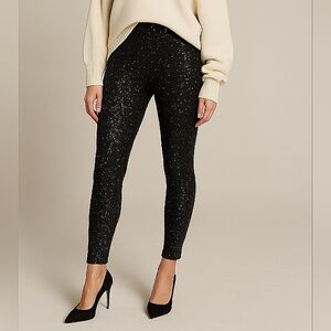 BB Dakota High Waisted Paillette Stretch Leggings Black Large